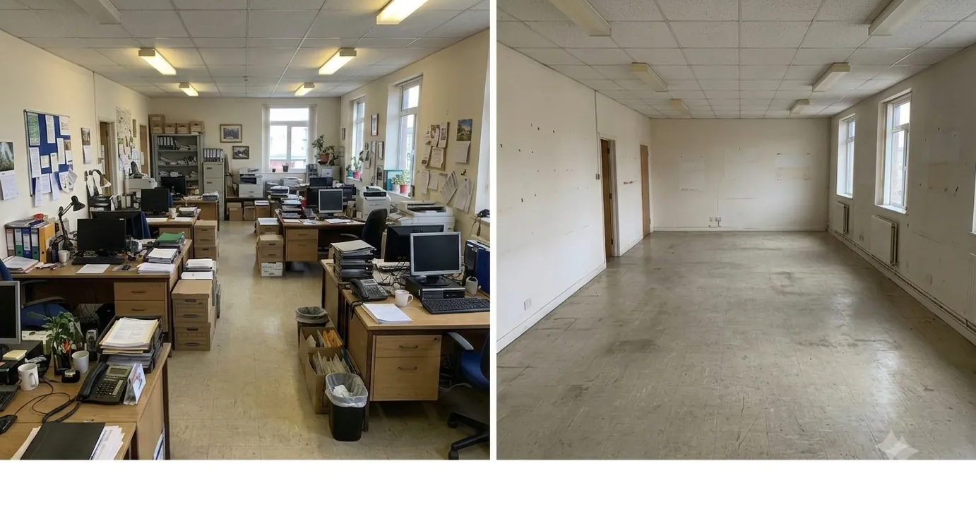 Büroauflösung Linz – Büro vorher und nachher