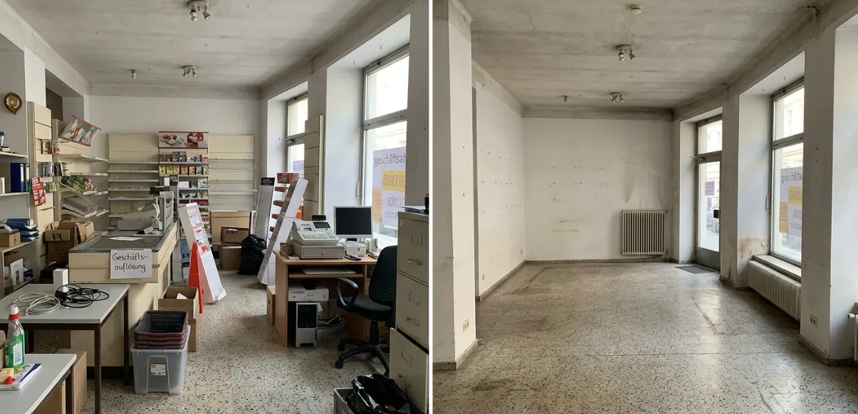 Büroräumung Linz – Büro vorher und nachher
